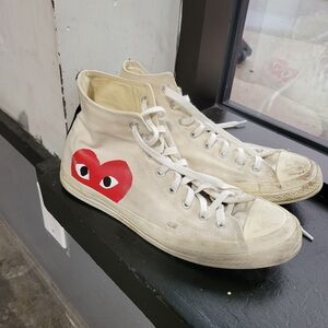 Men’s Sz 11 Converse Chuck Taylor All Star High x Comme des Garcons Milk Beige